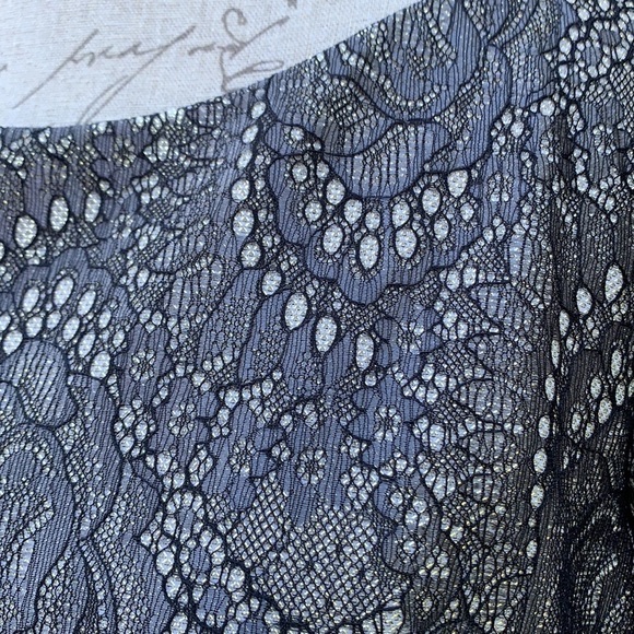 eliza J Metallic Lace Sheath Dress - Gun Metal - Picture 5 of 15